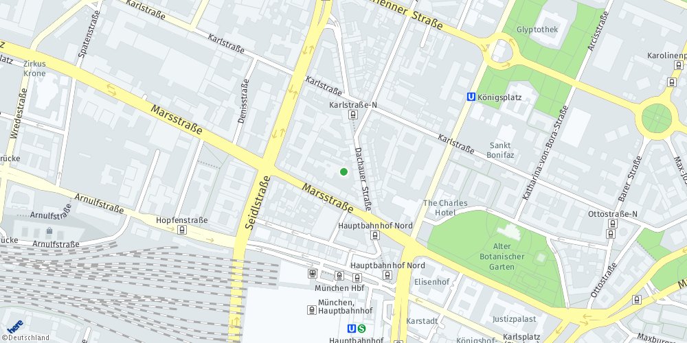 Stadtplan mit 4A Solutions GmbH in der Dachauerstraße 20, 80335 München